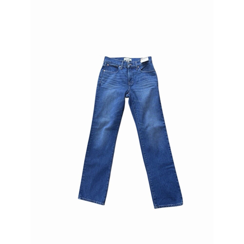 New Madewell Mid Rise 90s Straight Jean Osada Wash Blue Stretch Women's 25 blue